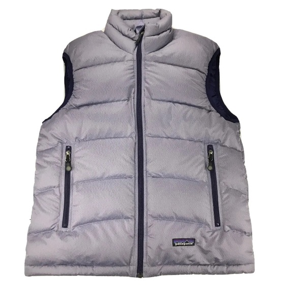 Patagonia Sweater Vest Goose Down Puffer Light Purple Full Zip Womens XSmall - Picture 1 of 8